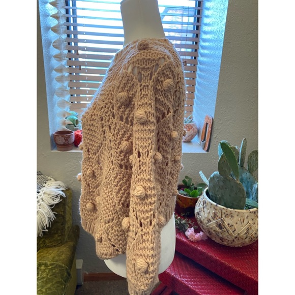 Vintage Oversized Cozy Pink Sweater Knit Boho - Picture 3 of 5